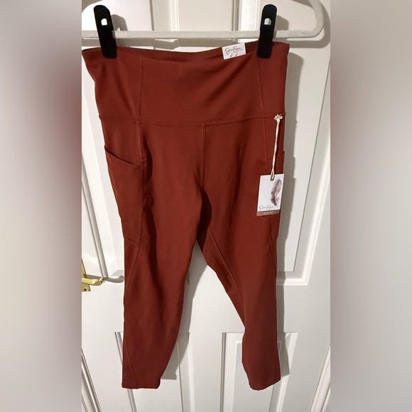 2/$35 NWT Jessica Simpson Tummy Control Pocket Leggings Burnt Henna sz L - Picture 5 of 8